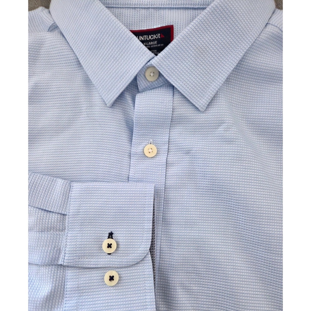 UNTUCKit Burke WF Light Blue Wrinkle Free Regular Fit Shirt XL 41748